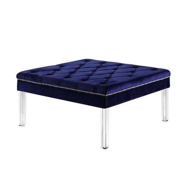 Ore Furniture Ore Furniture HB4729 18 in. Navy Blue Diamond Tufted Coffee Table HB4729